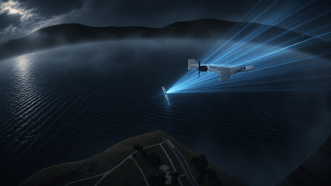 Airborne vision-system simulation over water